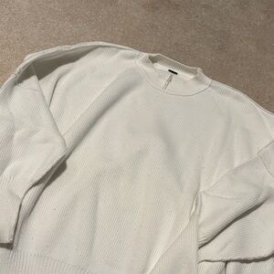 Free People White Easy Street Sweater